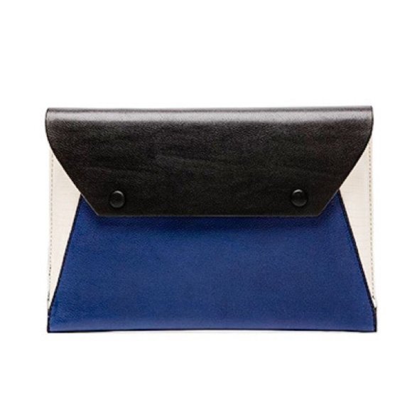 BCBGMAXAZRIA Sophie Envelope Clutch Blue Combo - Picture 1 of 5